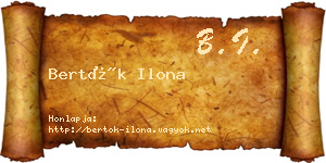 Bertók Ilona névjegykártya