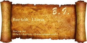 Bertók Ilona névjegykártya